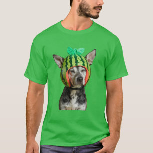 Camiseta Cachorro Engraçado de Melancia