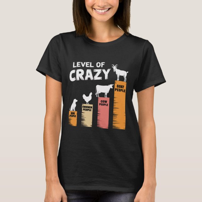 Camiseta Cachorro Engraçado, Frango, Vaca E Cabra Nível De  (Frente)