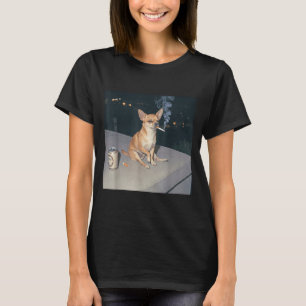 Camiseta Cachorro engraçado fumando meme de chihuahua cigar