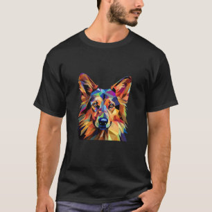 Camiseta Cachorro Engraçado german shepherd Cubismo Adoro T