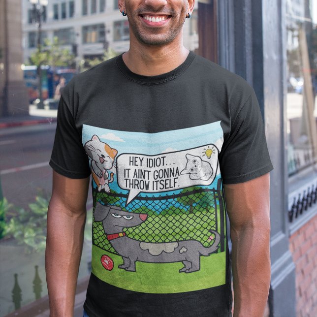 Camiseta Cachorro Engraçado Irritado com a falta de atenção (Criador carregado)