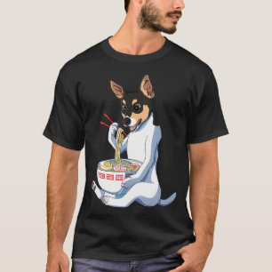 Camiseta Cachorro Engraçado Japonês Kawaii Ramen Rat Terrie