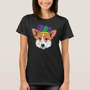 Camiseta Cachorro engraçado Jester Welsh Corgi Face Mardi G