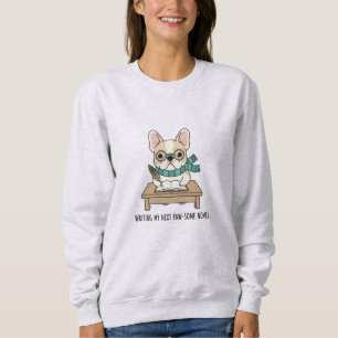 Camiseta Cachorro Engraçado na Mesa com Estilo de Livro e A