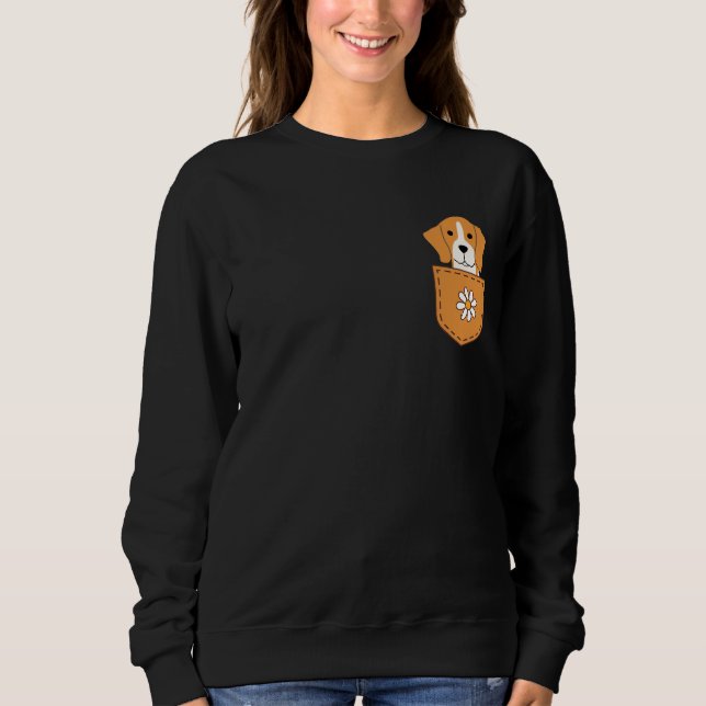 Camiseta Cachorro Engraçado No Bolso (Frente)