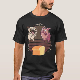 Camiseta Cachorro Engraçado Pigão Pão Pão Pão Pão, Pug Loaf