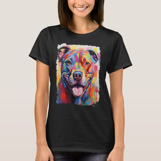 Camiseta Cachorro Engraçado Pitbull (Frente)