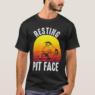 Camiseta Cachorro Engraçado Pitbull Resting Pit Face Para H