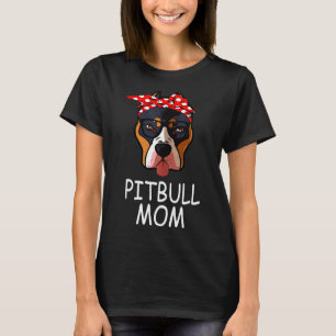 Camiseta Cachorro Engraçado Pitbulny Mãe Óculos Solares Ban