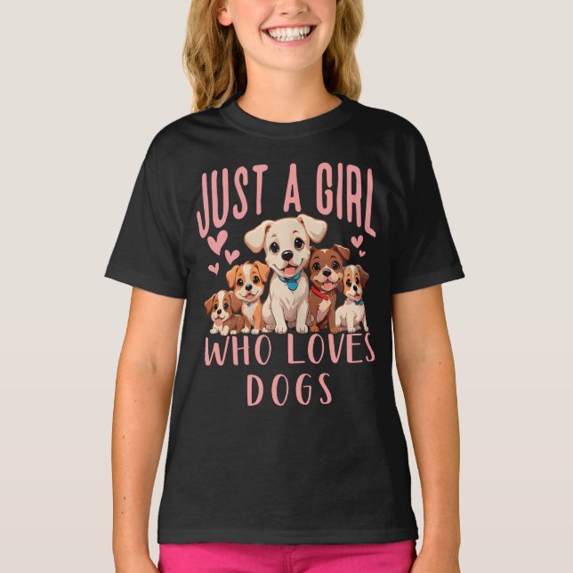 Camiseta Cachorro Engraçado Puppinho Amo Uma Menina Que Ama (Frente)