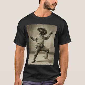 Camiseta Cachorro engraçado Retriever Labrador preto Cowboy