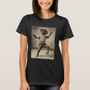 Camiseta Cachorro engraçado Retriever Labrador preto Cowboy
