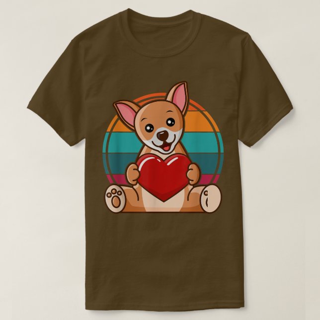 Camiseta Cachorro Engraçado Retro I Heart DogCute Chihuahua (Frente do Design)
