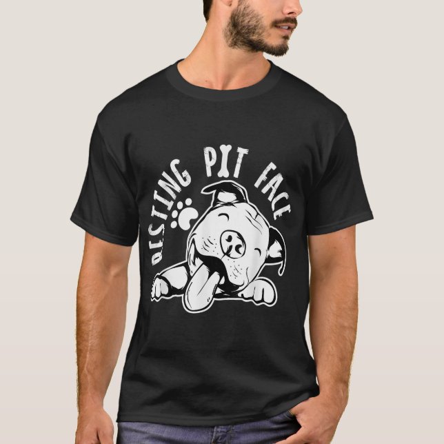 Camiseta Cachorro Engraçado, Roupa De Memória Pitbull (Frente)