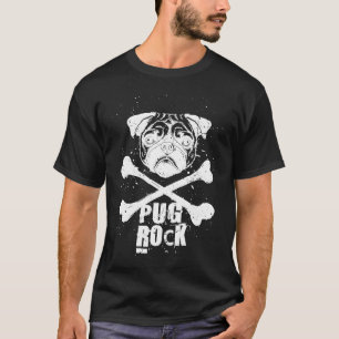 Camiseta Cachorro Engraçado T Pug Rock Gráficos Plus Size