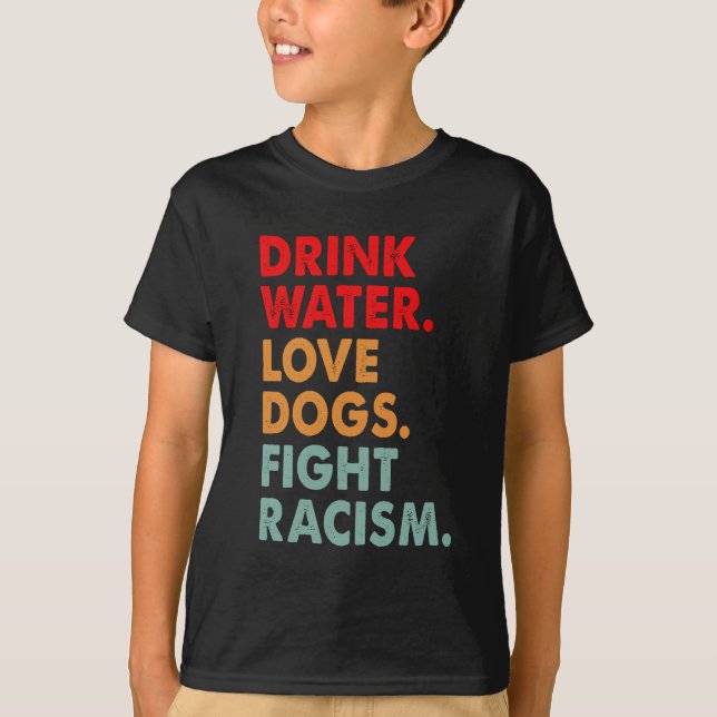 Camiseta Cachorro Engraçado Tomar Água Bebida Cachorros Com (Frente)