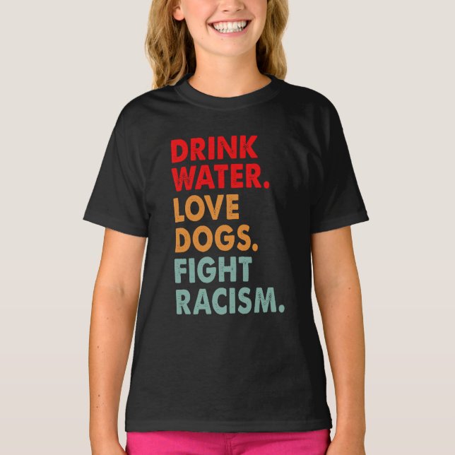 Camiseta Cachorro Engraçado Tomar Água Bebida Cachorros Com (Frente)