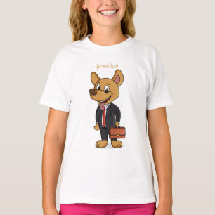 Camiseta Cachorro engraçado vestindo desenho de terno