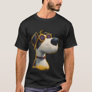 Camiseta Cachorro Ensolarado — Cachorro Retro com Óculos de