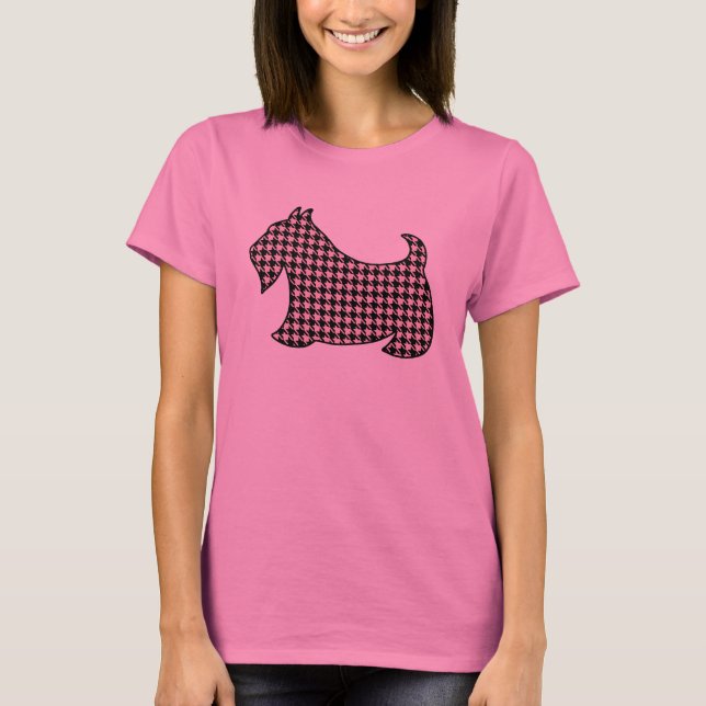 Camiseta Cachorro Escocês Terrier Escocês Rosa (Frente)