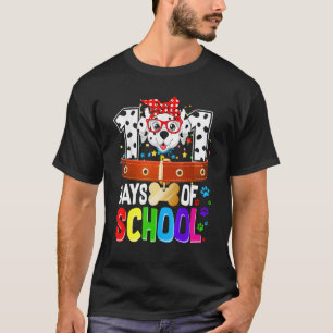 Camiseta Cachorro Escolar Divertido 101 Dias 100º Dias Mais