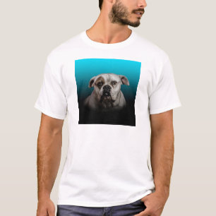 Camiseta Cachorro Escuro com Gradação Preta Azul