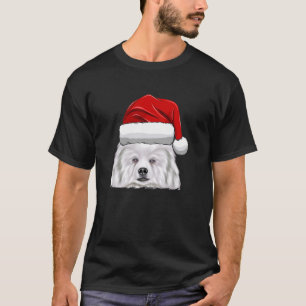 Camiseta Cachorro Eskimo Americano de Natal Santa Hat