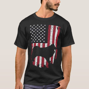 Camiseta Cachorro Eskimo Americano Mãe E Pai Patriótico 4º