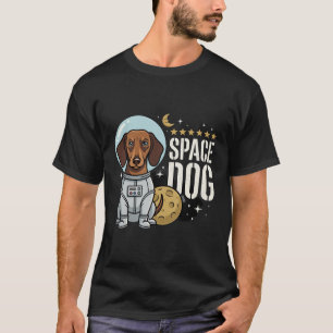 Camiseta Cachorro Espacial Astronauta Dachshund Vetor