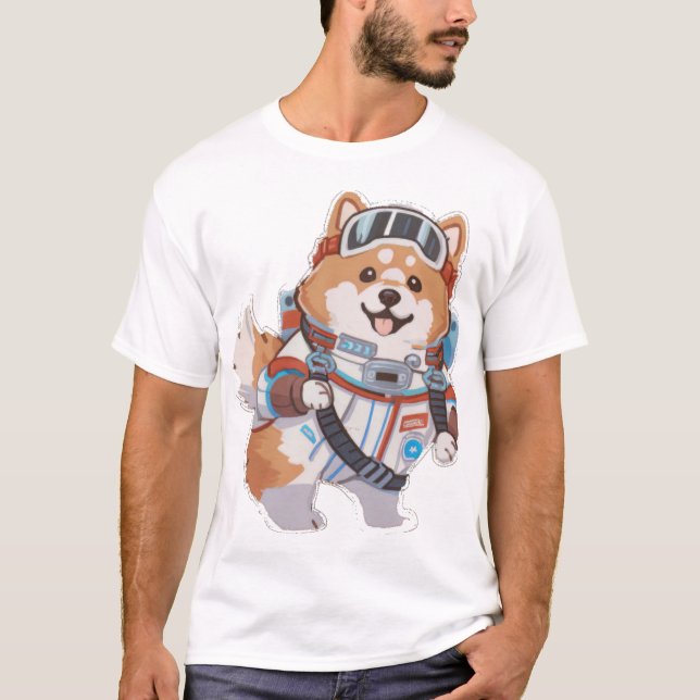 Camiseta Cachorro Espacial com traje astro (Frente)