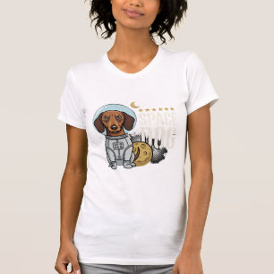 Camiseta Cachorro Espacial Dachshund Astronauta Vetor
