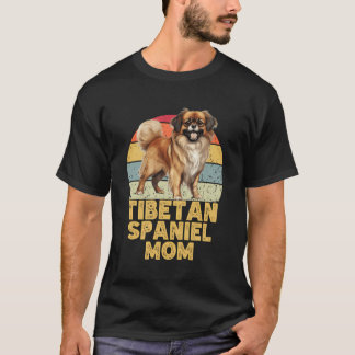 Camiseta Cachorro Espanhol Tibetano Mãe Retro Engraçado Meu