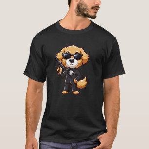 Camiseta Cachorro Espião Golden Retriever Divertido Agente 