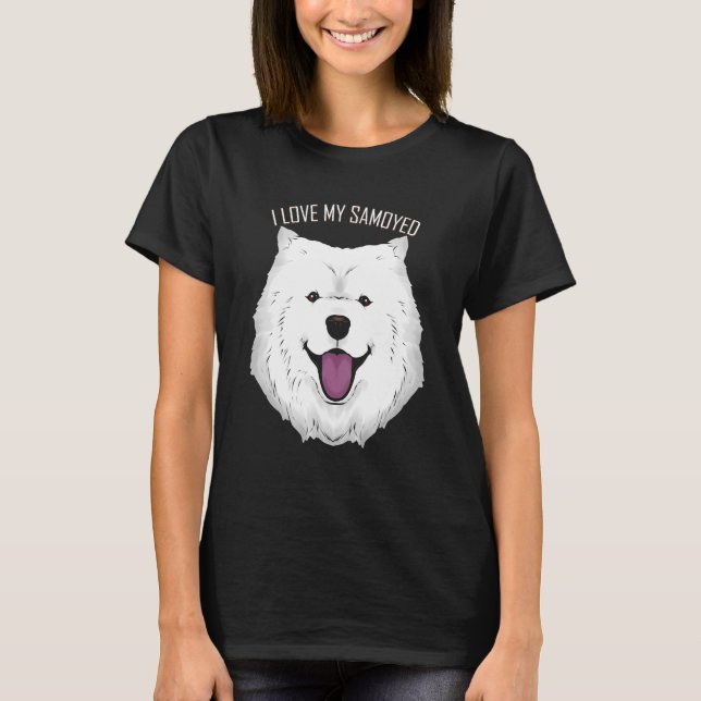 Camiseta Cachorro     Eu Amo Meu Samoyed (Frente)