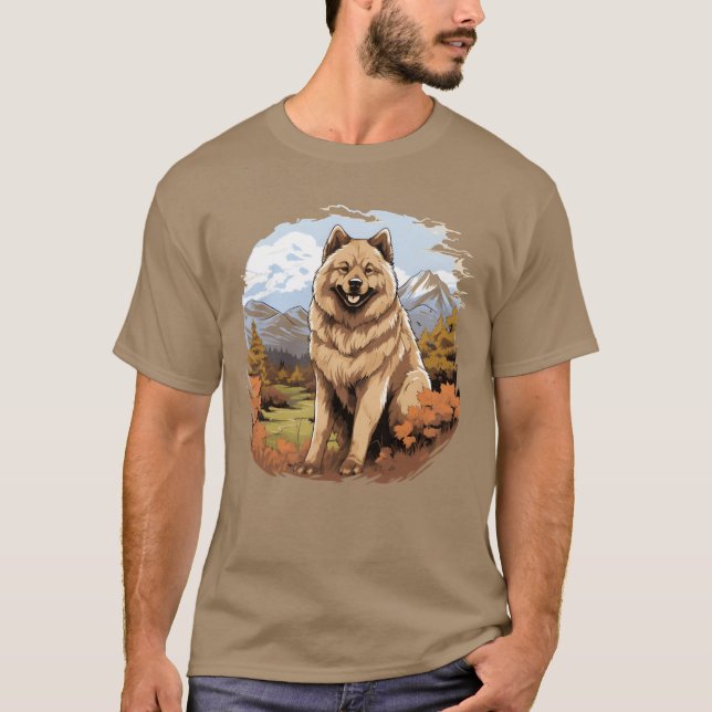 Camiseta Cachorro Eurasier, colheita engraçada (Frente)