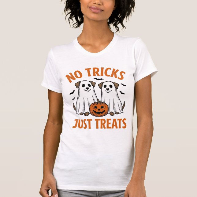 Camiseta Cachorro Fantasma Engraçado Halloween Sem Pegadinh (Frente)