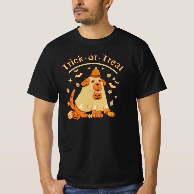 Camiseta Cachorro Fantasma Ghost Retro Spooky Dia de as Bru (Frente)