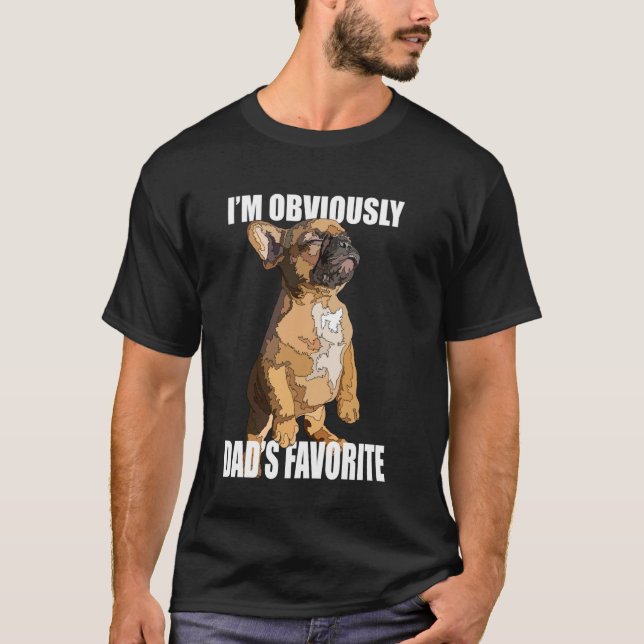 Camiseta Cachorro Favorito do Papai Frenchie (Frente)