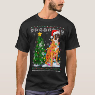 Camiseta Cachorro Feio Cachorro Santa Hat Árvore de Natal L