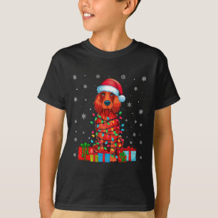 Camiseta Cachorro Feio Xmas Luzes Santa Hat Ch