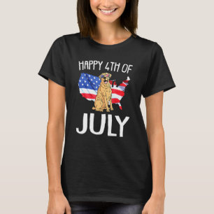 Camiseta Cachorro Feliz 4 De Julho Recuperando Bandeira Ame