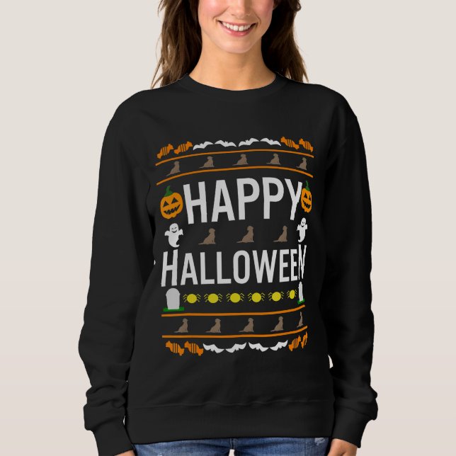 Camiseta Cachorro | Feliz Chocolate de Halloween Labrador (Frente)