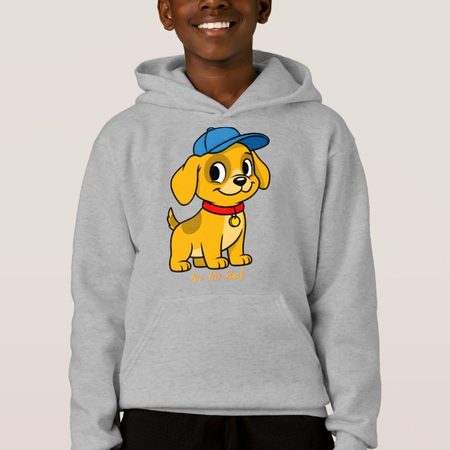 Camiseta Cachorro Feliz com Boné Azul (Frente)