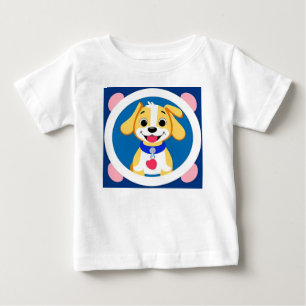 Camiseta Cachorro Feliz com Coleira Bebê Cachorrinho Sorrid