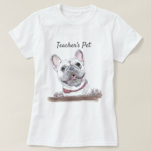 Camiseta Cachorro Feliz Francês Desenho Personalizado