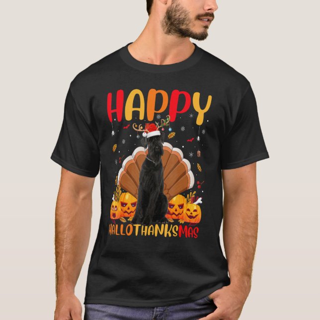 Camiseta Cachorro Feliz, Gigante, Cachorro Hellothanksmas (Frente)