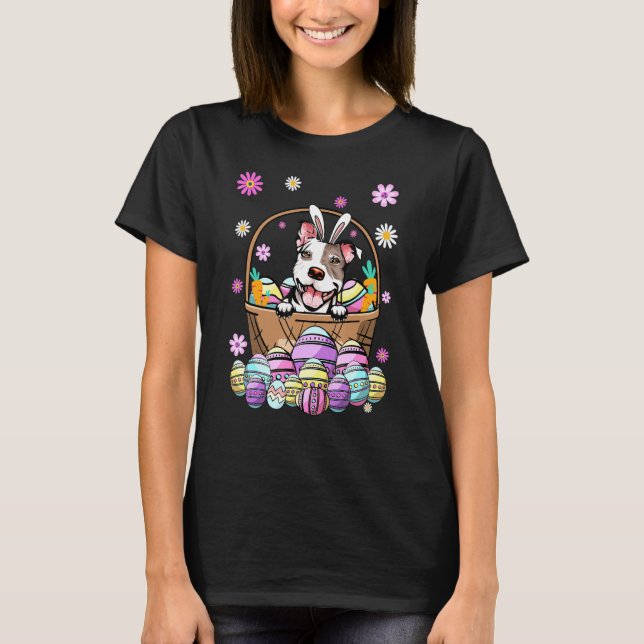 Camiseta Cachorro-Felz pascoa Dia--Cachorro-Coelho (Frente)