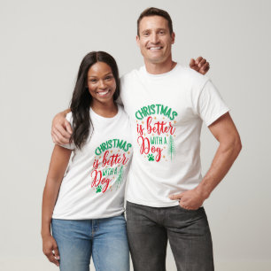Camiseta Cachorro Festivo de Natal