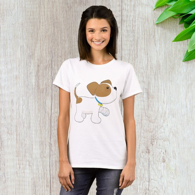 Camiseta Cachorro Filhote Ferido com Pata Enfaixada (Criador carregado)
