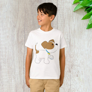 Camiseta Cachorro Filhote Ferido com Pata Enfaixada